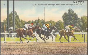 At the finish line, Saratoga Race Track, Saratoga, New York