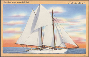 Speeding along under full sail