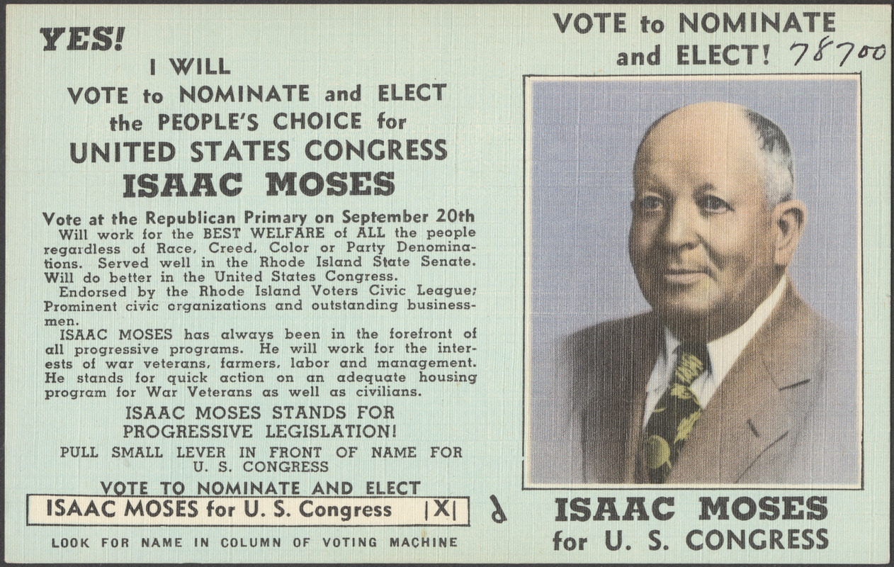 Yes! I will vote to nominate and elect the people's choice for United States Congress, Isaac Moses