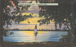 Sailing on sunset upon a peaceful lake