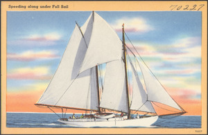 Speeding along under full sail