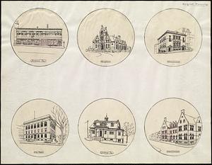 Original drawings. Andrew Sq., Brighton, Charlestown, City Point, Codman Sq., Dorchester