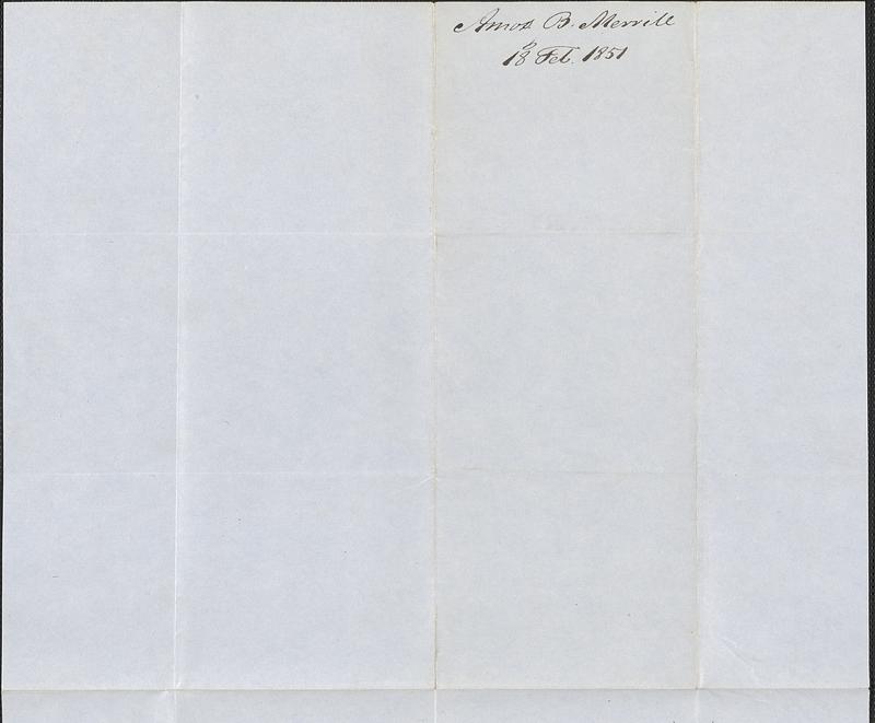 Amos B. Merrill to George Coffin, 18 February 1851