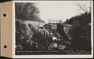 Beaver Brook at Pepper's mill pond dam, Ware, Mass., 8:40 AM, May 15, 1936