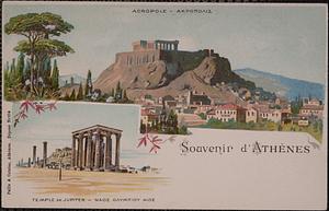 Souvenir d'Athènes, Acropole - Ακροπολης, Temple de Jupiter - Ναος Ολυμπιου Διος