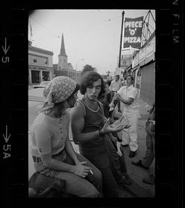 Teens on Centre Street in Jamaica Plain, Boston