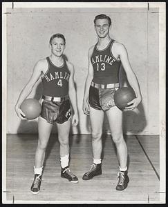 No Baseballs will be in evidence Thursday night at the Garden when Rollie Seltz (left), Rochester International League baseball player, and Howie Schultz, Brooklyn Dodgers first baseman, take the floor for Hamline University because both will be on hand to display their ability as basketball players.