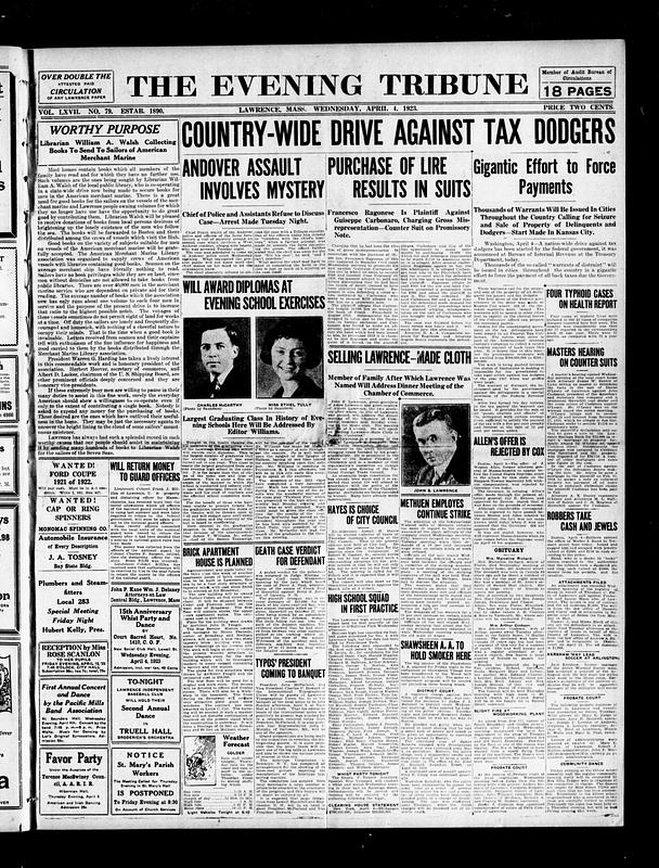 The Evening Tribune. April 04, 1923 - Digital Commonwealth
