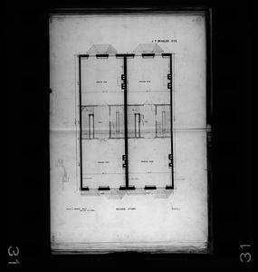 Second story plan drawing of 113-115 Beacon Street, Boston, Massachusetts