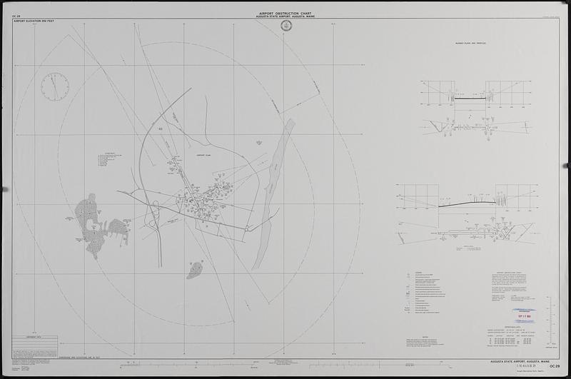 Airport obstruction chart OC 29, Augusta State Airport, Augusta, Maine