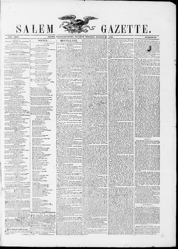 The Salem Gazette. August 26, 1845 - Digital Commonwealth