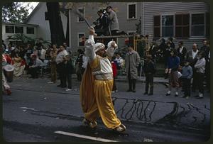 The Aleppo Oriental Band (Boston) color guard leading the band as they march in the bicentennial parade procession