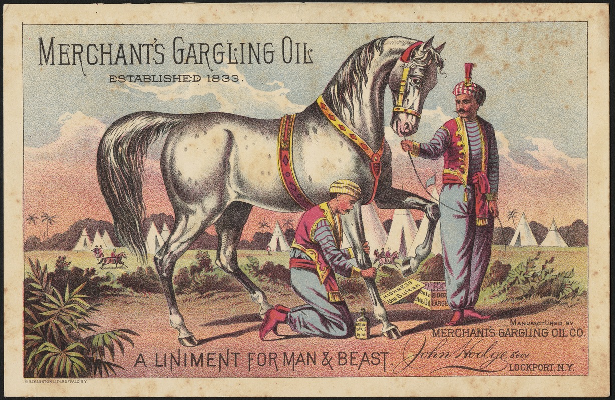 Merchant's Gargling Oil, a liniment for man & beast