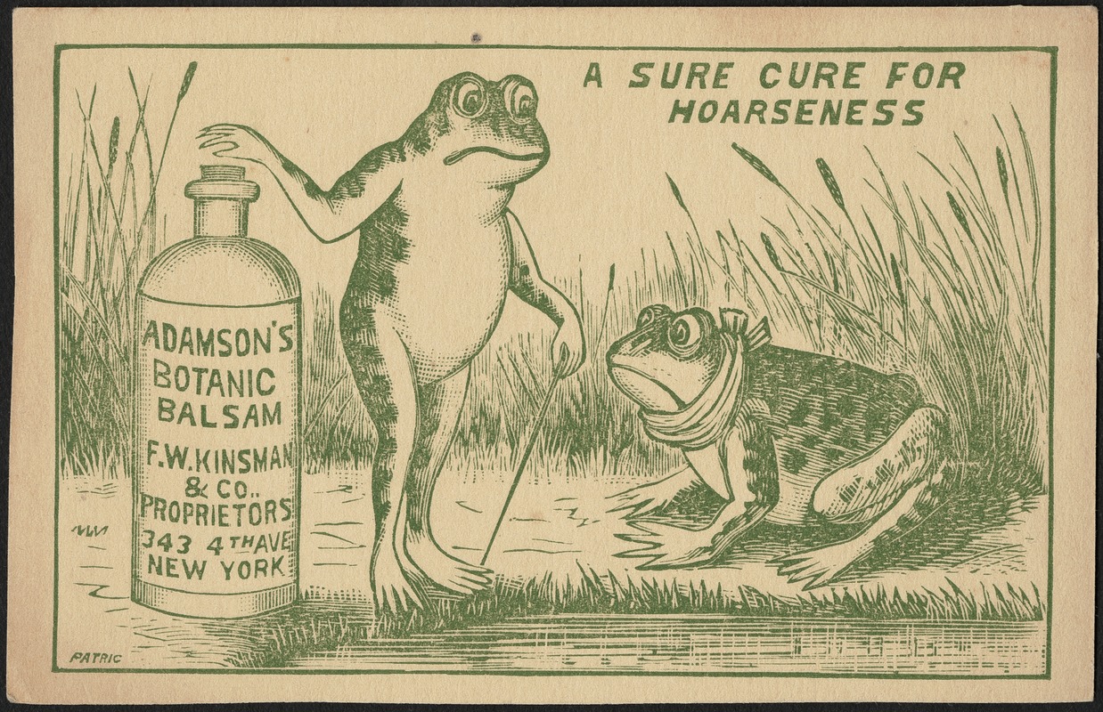 A sure cure for hoarseness - Adamson's Botanic Balsam