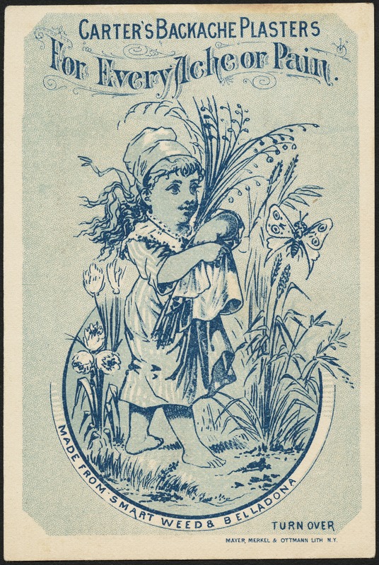 Carter's Backache Plasters for every ache or pain. Made from smart weed & belladonna