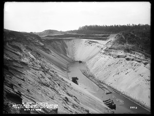 Wachusett Reservoir, North Dike, easterly portion, main cut-off trench, station 27; from the east, Clinton, Mass., May 23, 1899