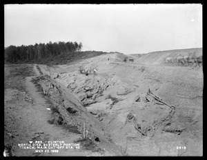 Wachusett Reservoir, North Dike, easterly portion, main cut-off trench, station 40; from the west, Clinton, Mass., May 23, 1899