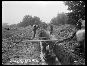 Distribution Department, Low Service Pipe Lines, Section 28, 20-inch pipe near station 33, Mystic Valley Parkway, West Medford, Medford, Mass., May 26, 1899