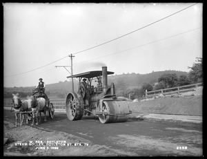 Wachusett Reservoir, steam roller, on Boylston Street, station 79; from the west, Boylston, Mass., Jun. 5, 1899