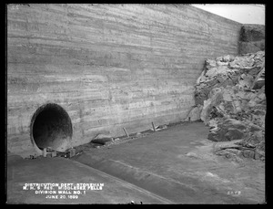 Distribution Department, Northern High Service Middlesex Fells Reservoir, division wall No. 1, from the north, Stoneham, Mass., Jun. 20, 1899