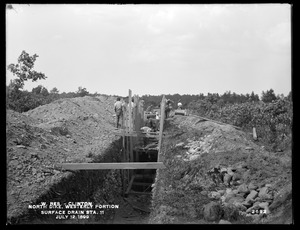 Wachusett Reservoir, North Dike, westerly portion, surface drain, station 11; from the south, Clinton, Mass., Jul. 12, 1899
