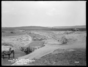 Wachusett Reservoir, North Dike, westerly portion, cut-off trench, station 60; from the south, Sterling, Mass., Jul. 12, 1899