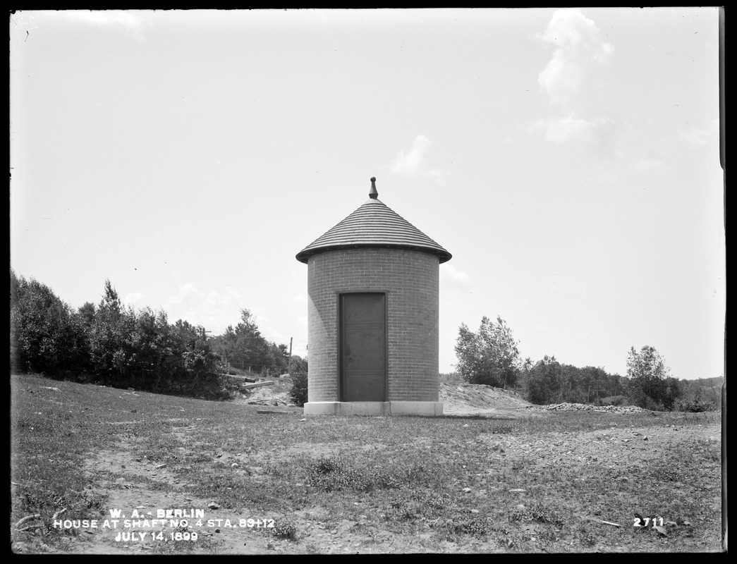 Wachusett Aqueduct, headhouse at Shaft No. 4, station 83+12, Berlin, Mass., Jul. 14, 1899