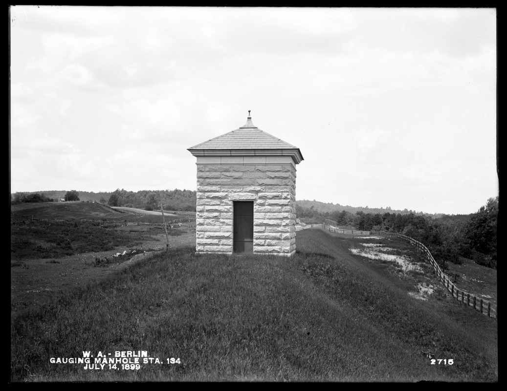 Wachusett Aqueduct, gaging manhole, station 134, Berlin, Mass., Jul. 14, 1899