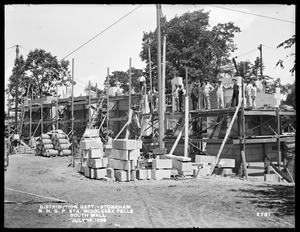 Distribution Department, Northern High Service Spot Pond Pumping Station, south wall, from the south, Stoneham, Mass., Jul. 15, 1899