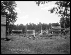 Distribution Department, Northern High Service Spot Pond Pumping Station, west wall of coal house, from the west, Stoneham, Mass., Jul. 15, 1899