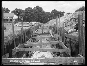 Distribution Department, Low Service Spot Pond Reservoir, drainage improvement, conduit, station 25+50, near Pond Street, from the south, Stoneham, Mass., Jul. 15, 1899