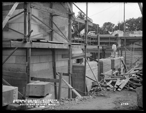 Distribution Department, Northern High Service Spot Pond Pumping Station, south end of east wall, from the south, Stoneham, Mass., Aug. 14, 1899