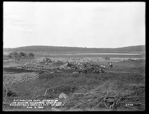 Distribution Department, Low Service Spot Pond Reservoir, excavating and grading part of Section 1, near Pond Street and Woodlawn Avenue, from the east, Stoneham, Mass., Aug. 14, 1899