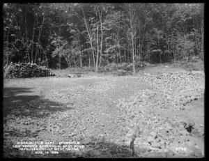 Distribution Department, Low Service Spot Pond Reservoir, treatment of shore in cove north of Porter Cove, from the west (improvement of west shore), Stoneham, Mass., Aug. 14, 1899