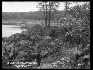 Distribution Department, Low Service Spot Pond Reservoir, improving west shore, from the east, Stoneham, Mass., Aug. 14, 1899