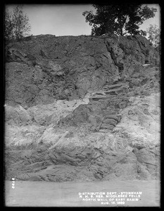 Distribution Department, Northern High Service Middlesex Fells Reservoir, north wall of east basin, between dams Nos. 3 and 4, from the south, Stoneham, Mass., Aug. 15, 1899