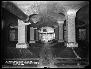 Clinton Sewerage, interior of covered reservoir, Section 2, Clinton, Mass., Aug. 30, 1899