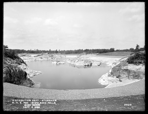 Distribution Department, Northern High Service Middlesex Fells Reservoir, east basin, from the southeast, at Dam No. 5, Stoneham, Mass., Sep. 5, 1899