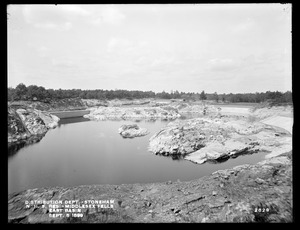 Distribution Department, Northern High Service Middlesex Fells Reservoir, east basin, from the east, between Dams Nos. 4 and 5, Stoneham, Mass., Sep. 5, 1899