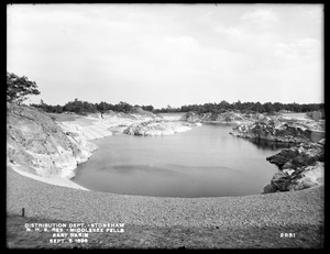 Distribution Department, Northern High Service Middlesex Fells Reservoir, east basin, from the north, at Dam No. 3, Stoneham, Mass., Sep. 5, 1899