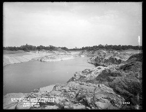 Distribution Department, Northern High Service Middlesex Fells Reservoir, east basin, from the north, at west end of Dam No. 3, Stoneham, Mass., Sep. 5, 1899