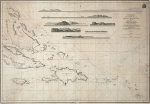Carta esferica que comprende una parta de las Islas Antillas, las de Puerto Rico, Santo Domingo y Jamayca y Cuba