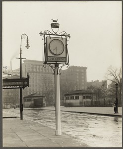 Boston, Massachusetts. Tremont Street. Sidewalk clock of Chickering & Sons