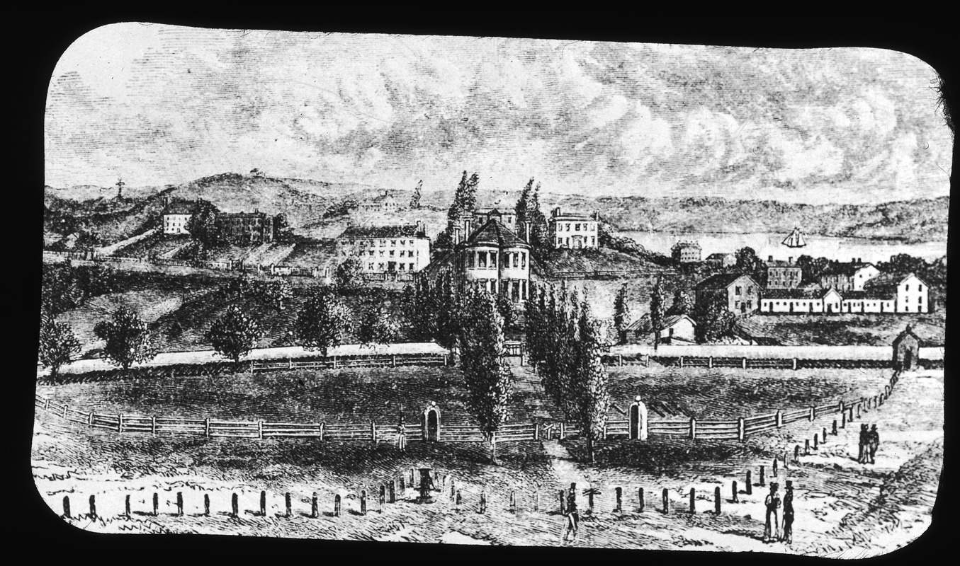 Bunker and Breed's Hills from the Navy Yard, about 1823