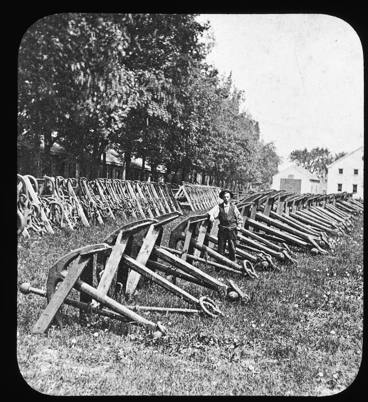 Rows of anchors in Charlestown Navy Yard
