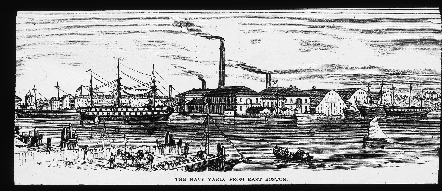 Navy Yard from North End of Boston about 1870