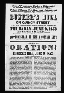 Poster advertising sale of land on "Quincy Street" in 1853 (the present St. Martin Street)
