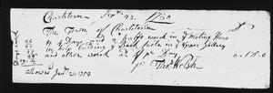 Bill for labor on Meeting House