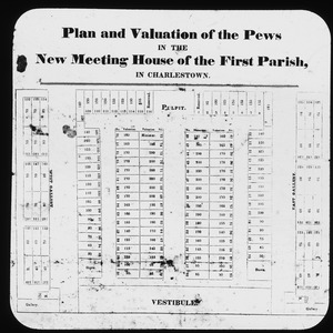 Plan and valuation of pews in the new meeting house of the First Parish