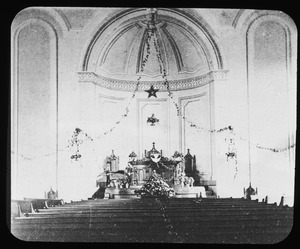 Interior of Universalist Church at an early date